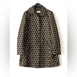 RED Valentino Gold Metallic Floral Pattern Jacket